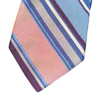 Lands’ End 100% Silk Necktie Multicolored Striped Tie